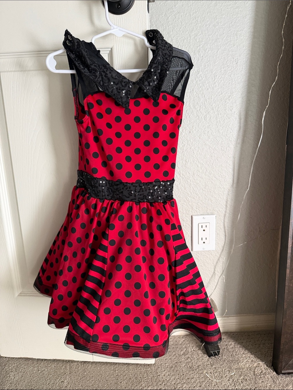 Weissman Red and Black Polka Dot Dance Costume